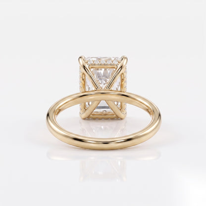 2.5 CT Radiant Hidden Halo Moissanite Engagement Ring