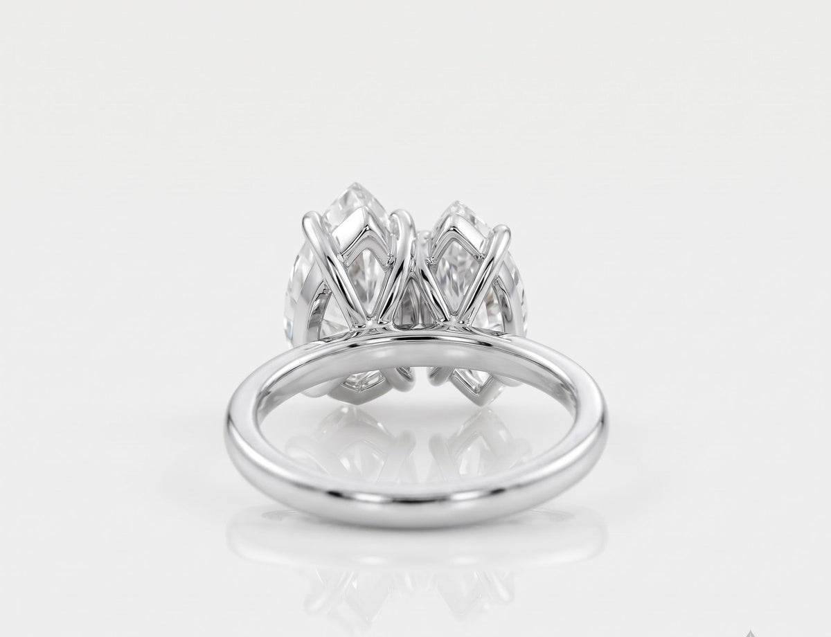 1.5 CT Pear Toi Et Moi Moissanite Engagement Ring