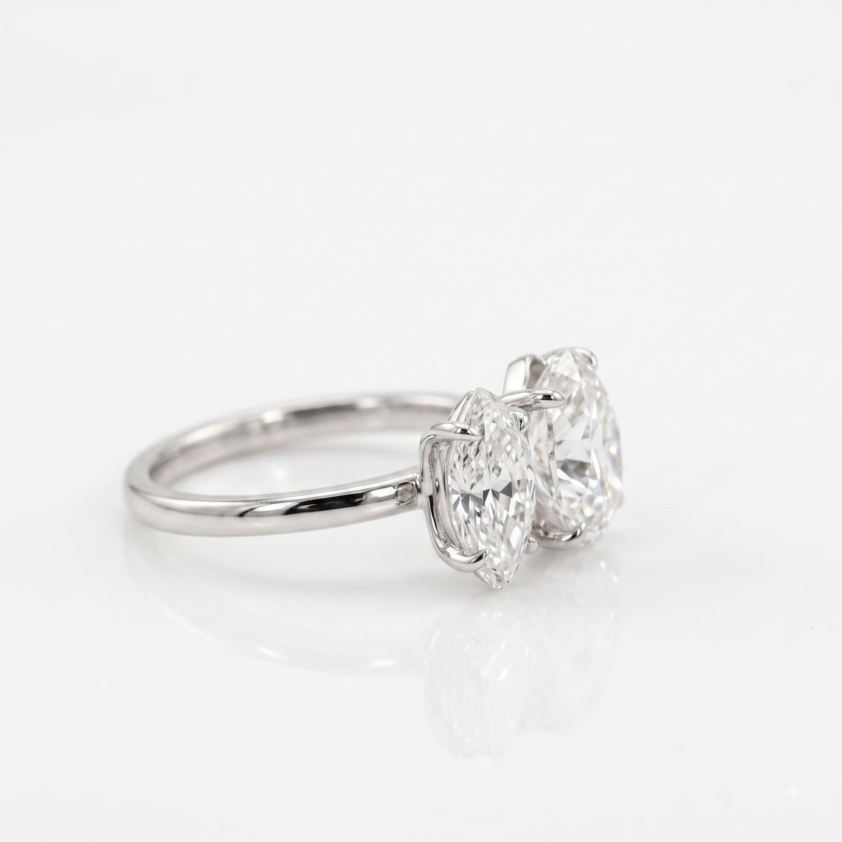 1.5 CT Pear Toi Et Moi Moissanite Engagement Ring