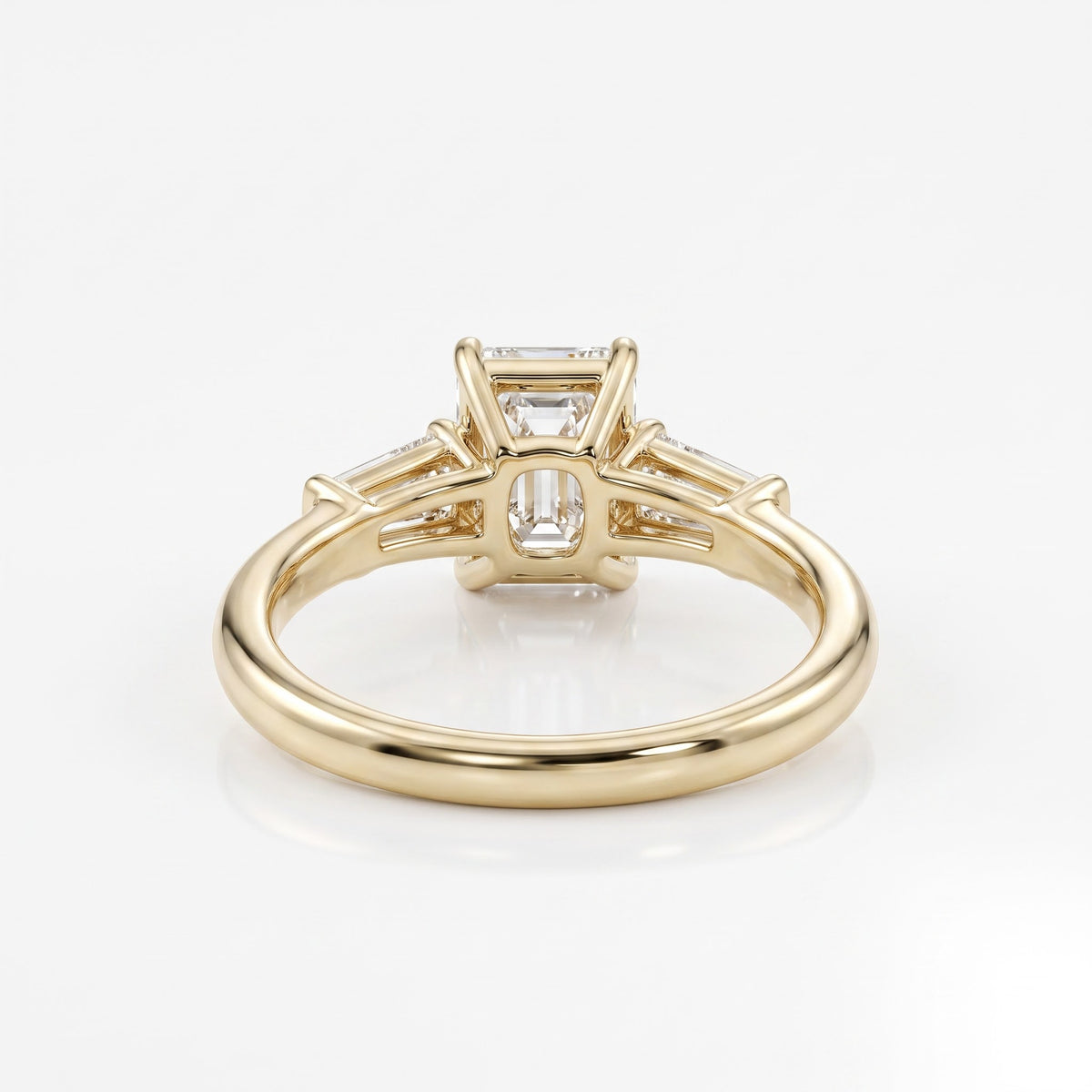 1.5 CT Emerald Three Stone Moissanite Engagement Ring