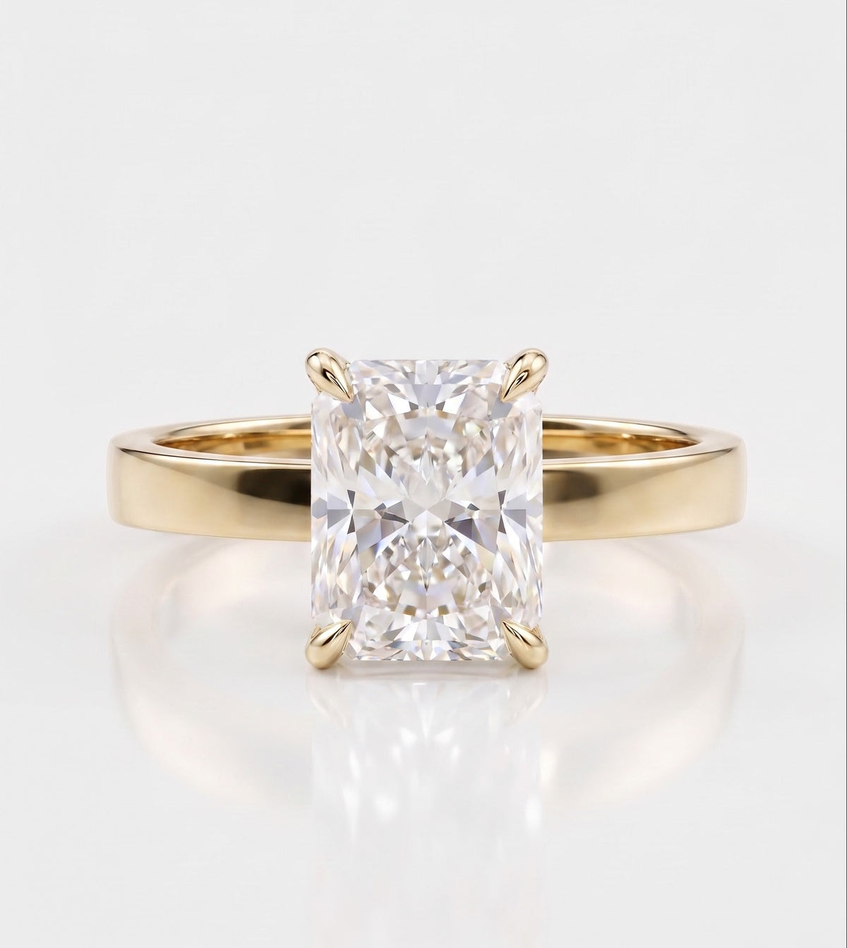 2 CT Radiant Solitaire Moissanite Engagement Ring