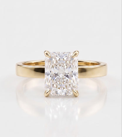 2 CT Radiant Solitaire Moissanite Engagement Ring