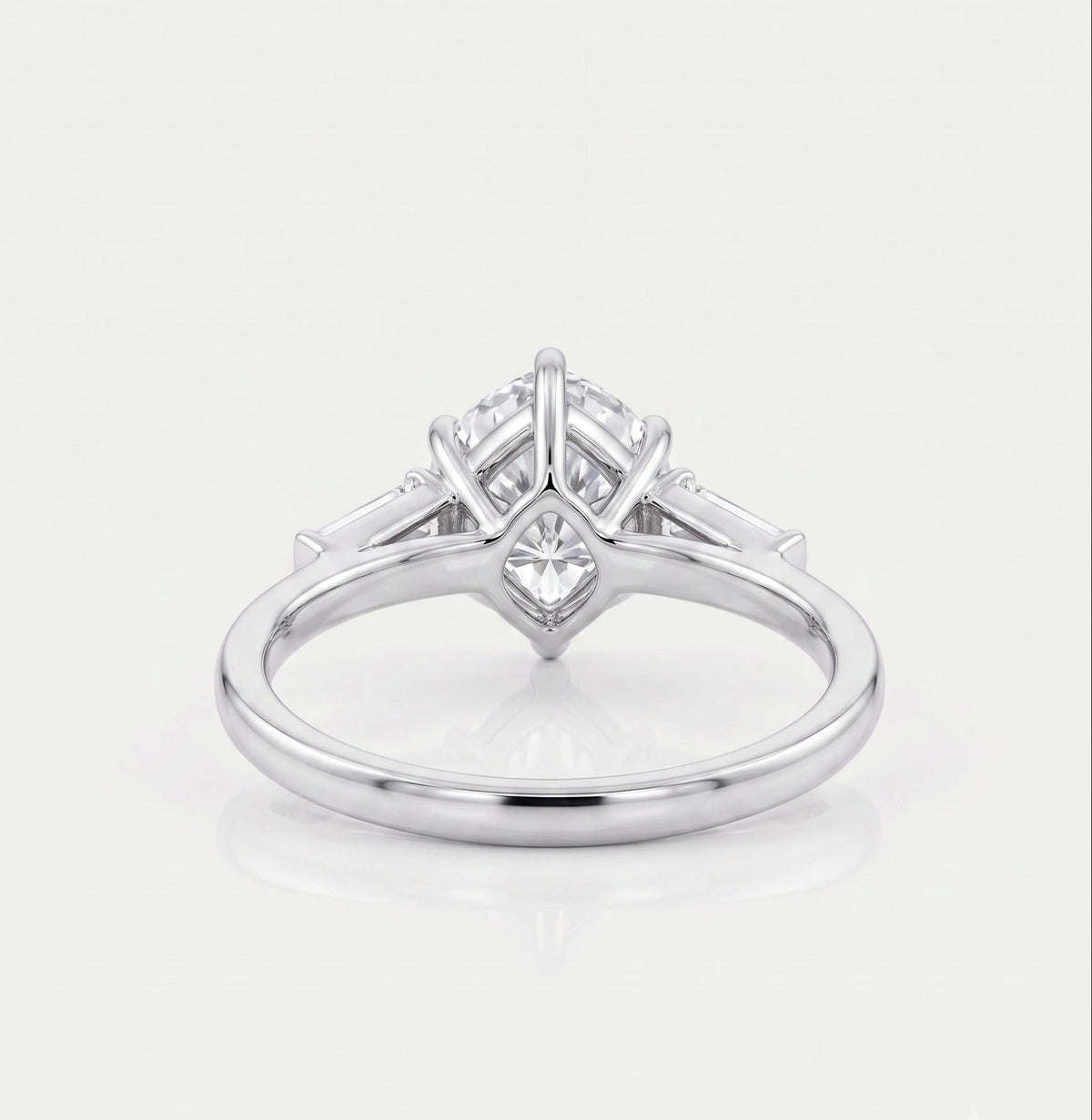 2 CT Heart Three Stone Moissanite Engagement Ring