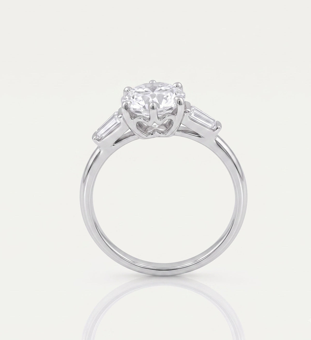 2 CT Heart Three Stone Moissanite Engagement Ring