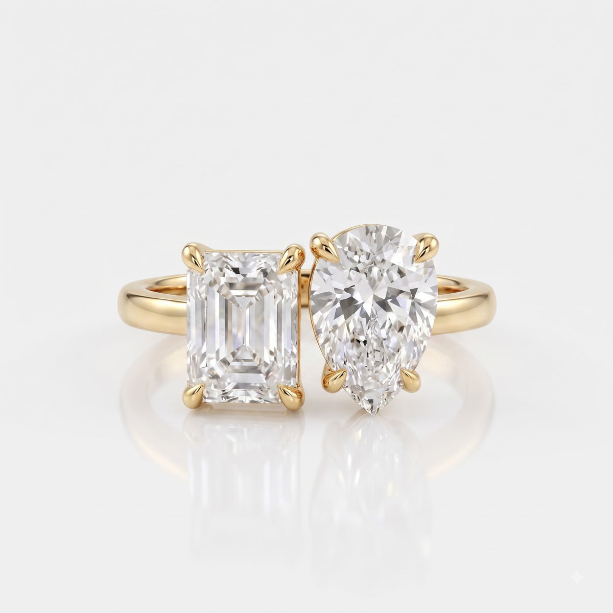 2 CT Radiant Toi Et Moi Moissanite Engagement Ring