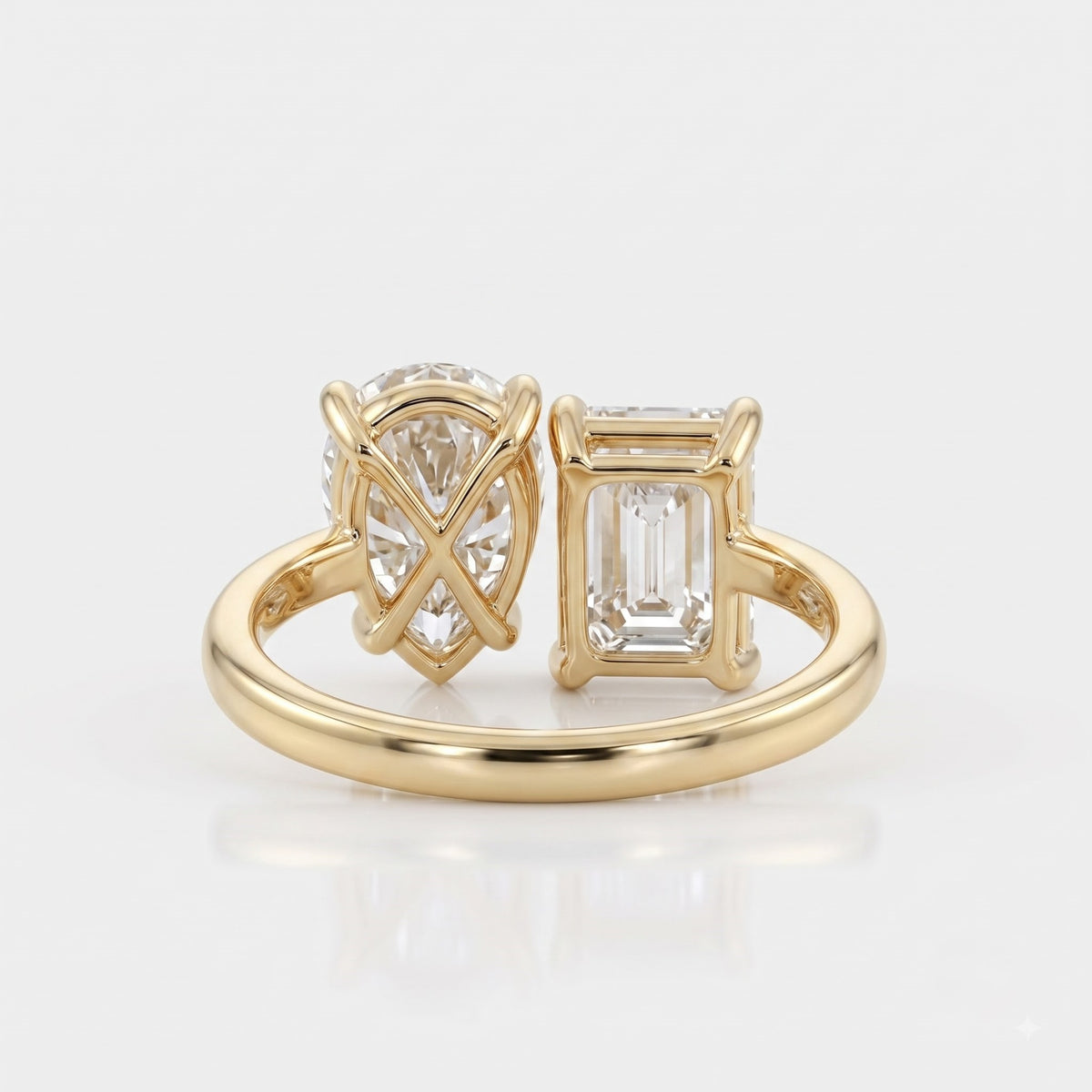 2 CT Radiant Toi Et Moi Moissanite Engagement Ring