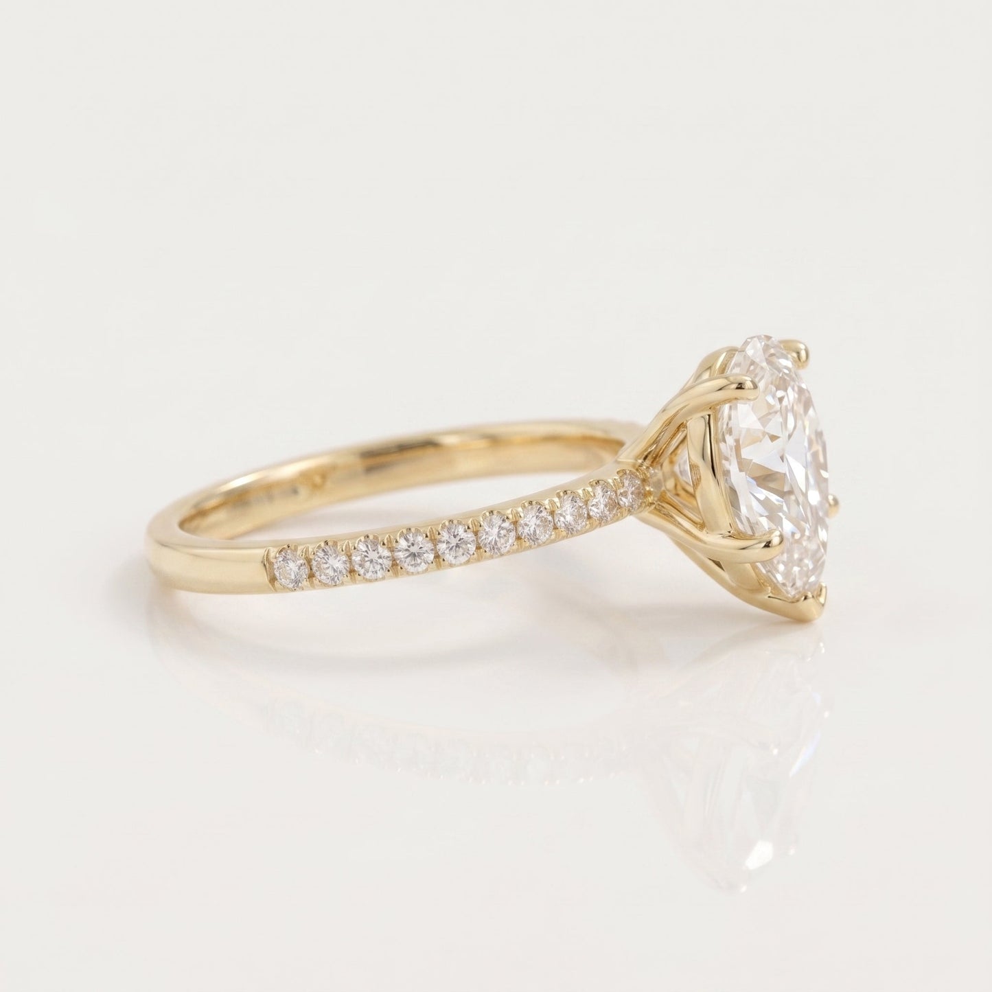 2 CT Marquise Pave Lab Grown Engagement Ring