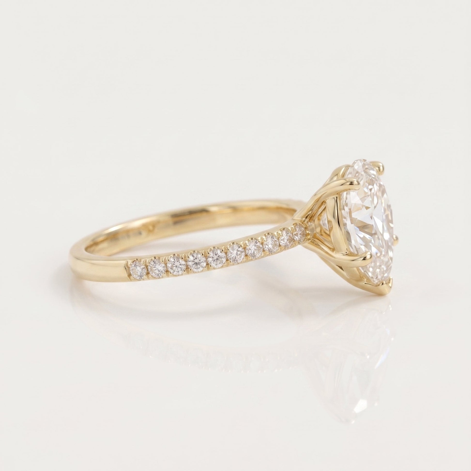 2 CT Marquise Pave Lab Grown Engagement Ring