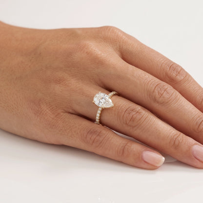 2 CT Marquise Pave Lab Grown Engagement Ring