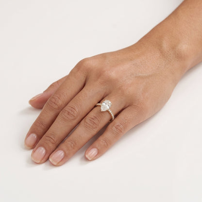 2 CT Marquise Pave Lab Grown Engagement Ring