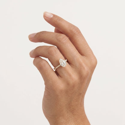 2 CT Marquise Pave Lab Grown Engagement Ring