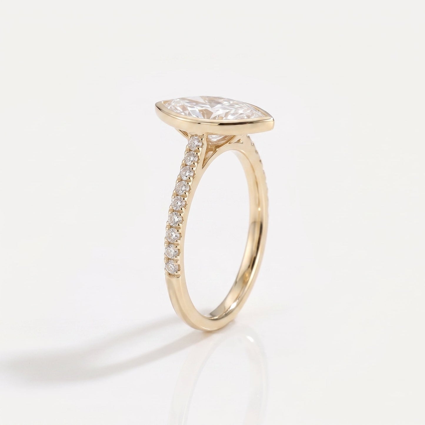 2 CT Marquise Pave Lab Grown Engagement Ring