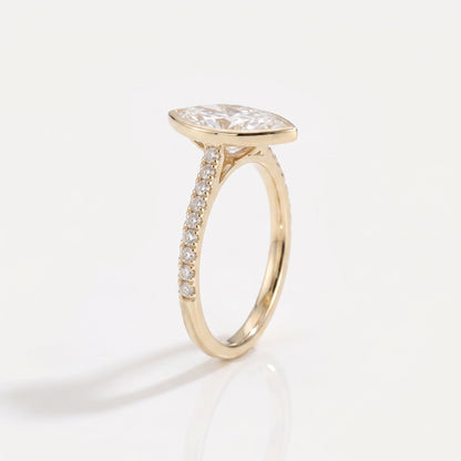 2 CT Marquise Pave Lab Grown Engagement Ring