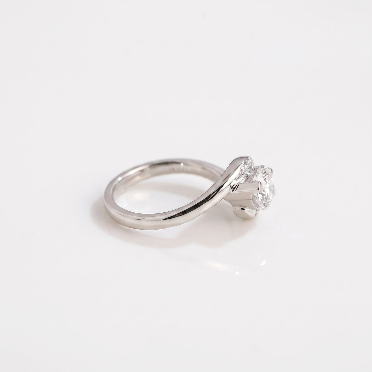 2 CT Marquise Pave Lab Grown Engagement Ring