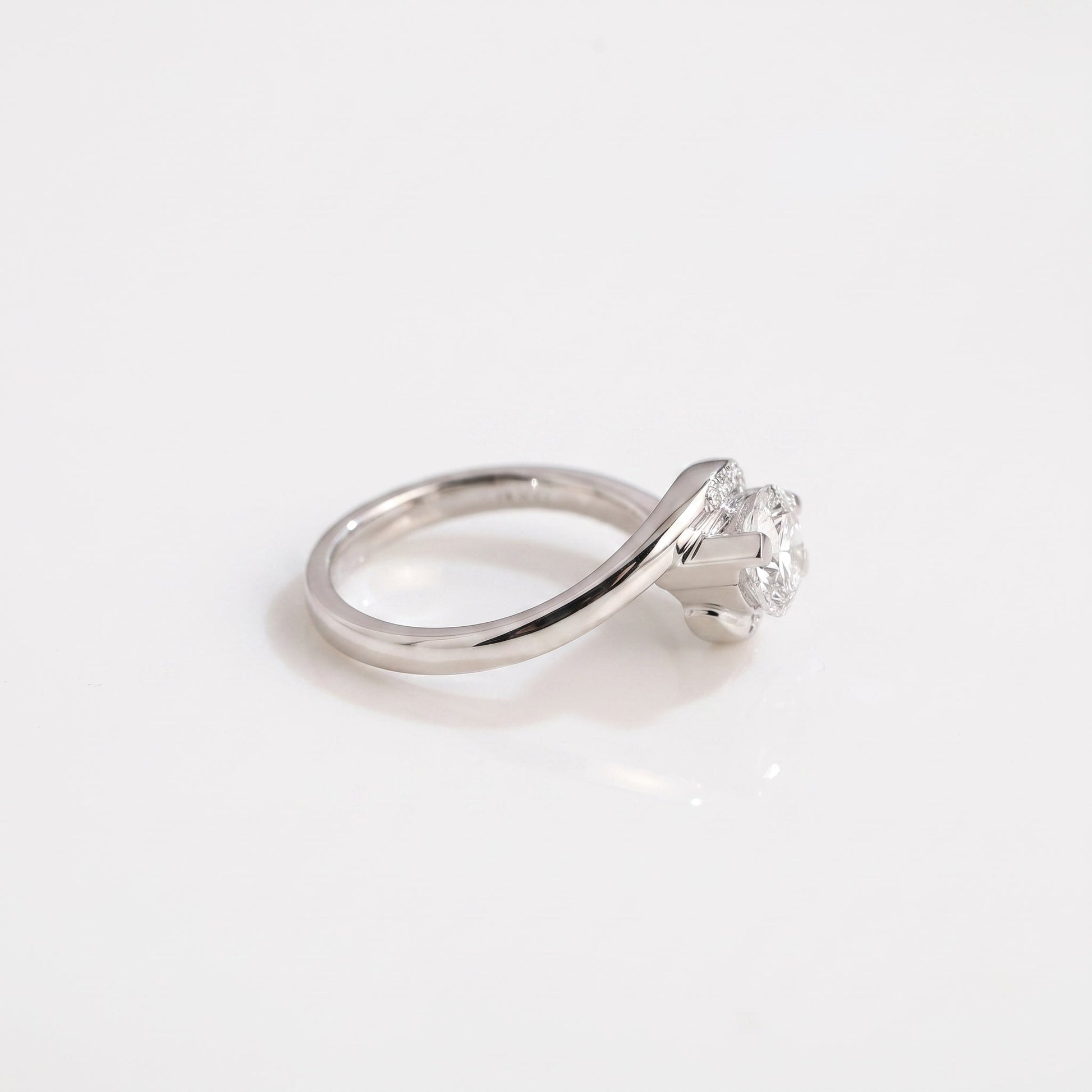 2 CT Marquise Pave Lab Grown Engagement Ring