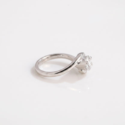 2 CT Marquise Pave Lab Grown Engagement Ring