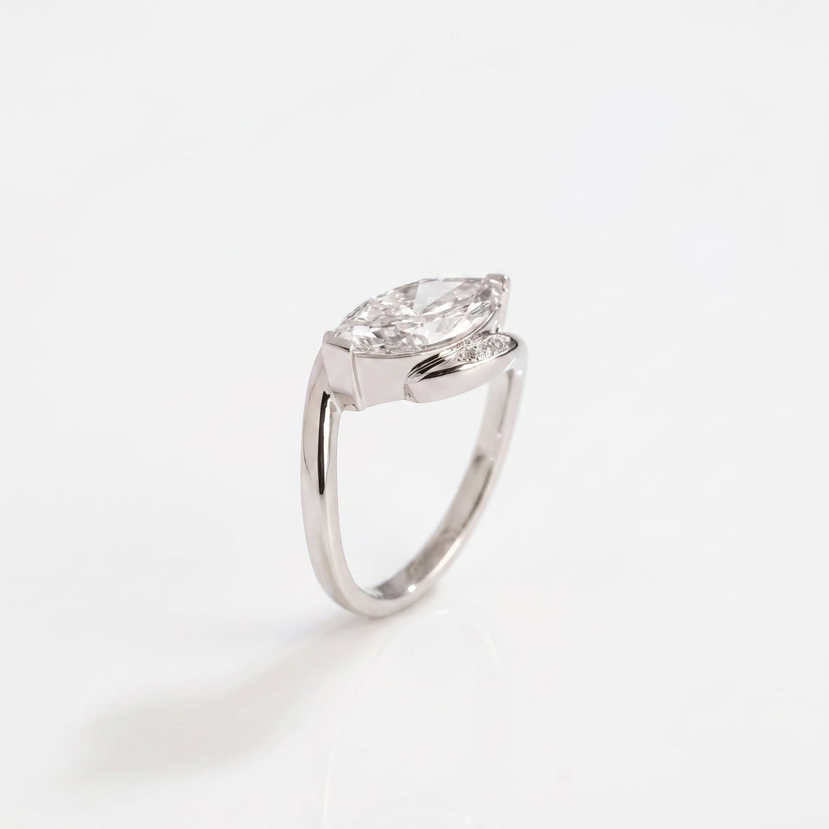 1.35 CT Marquise Solitaire Lab Grown Diamond Engagement Ring