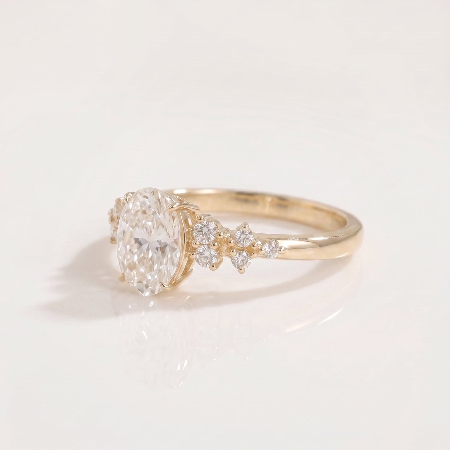 2 CT Marquise Pave Lab Grown Engagement Ring