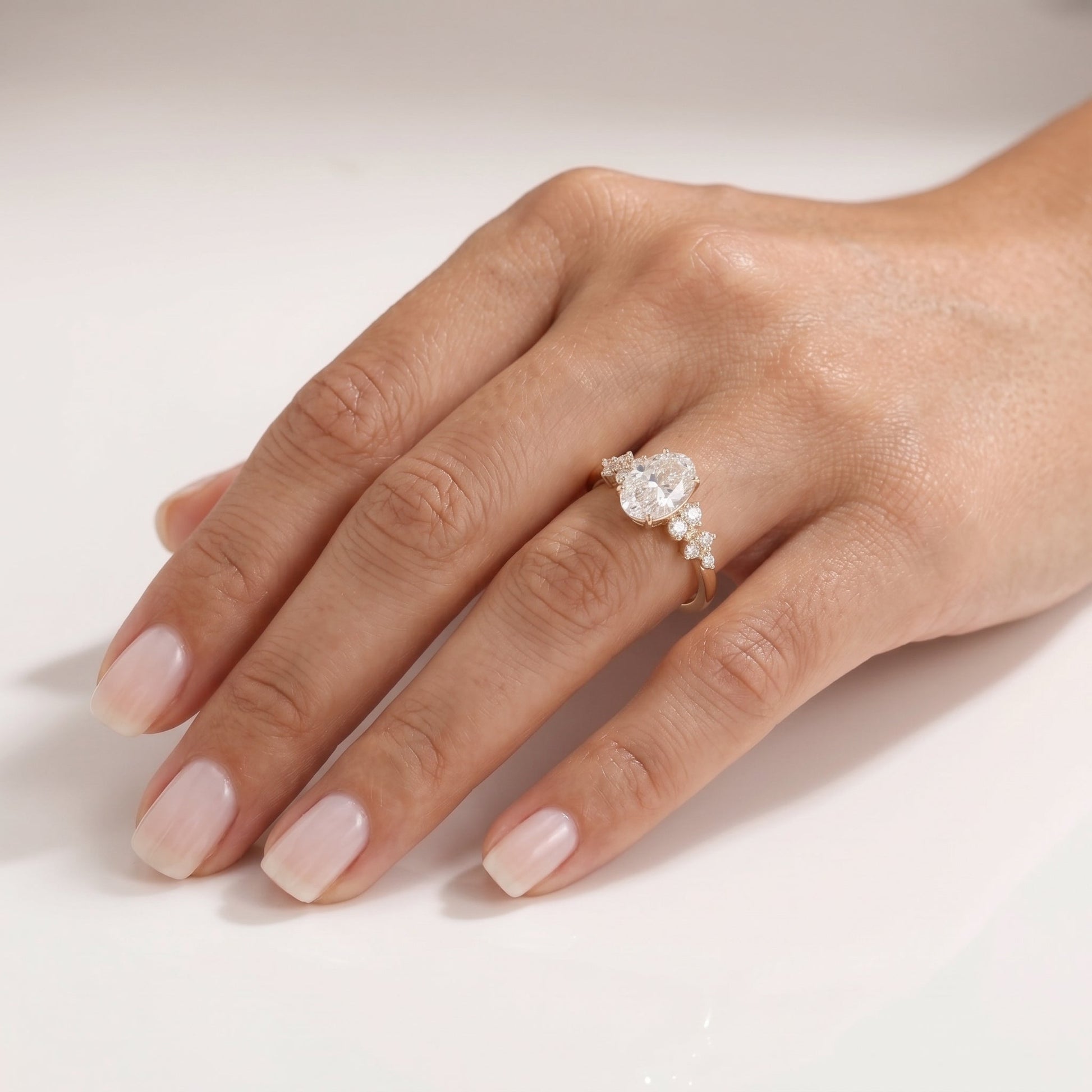 2 CT Marquise Pave Lab Grown Engagement Ring