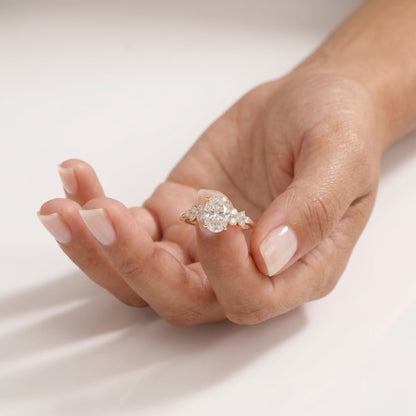 2 CT Marquise Pave Lab Grown Engagement Ring