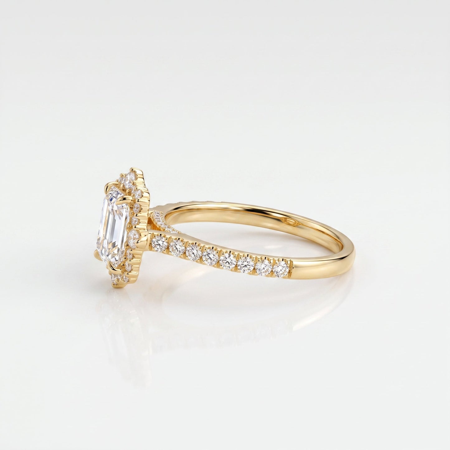 2 CT Marquise Pave Lab Grown Engagement Ring
