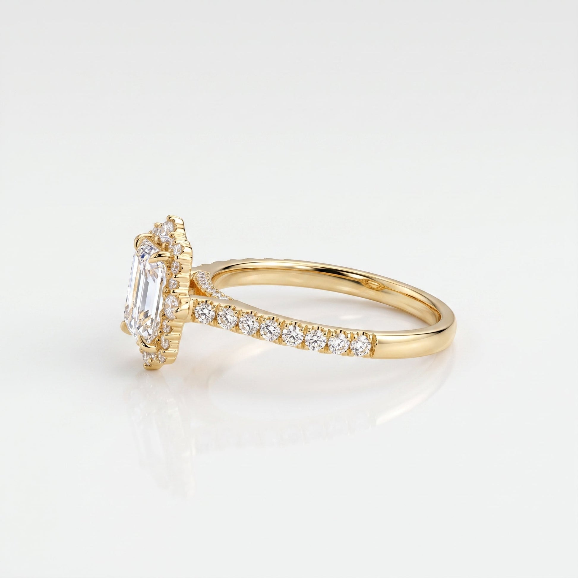 2 CT Marquise Pave Lab Grown Engagement Ring