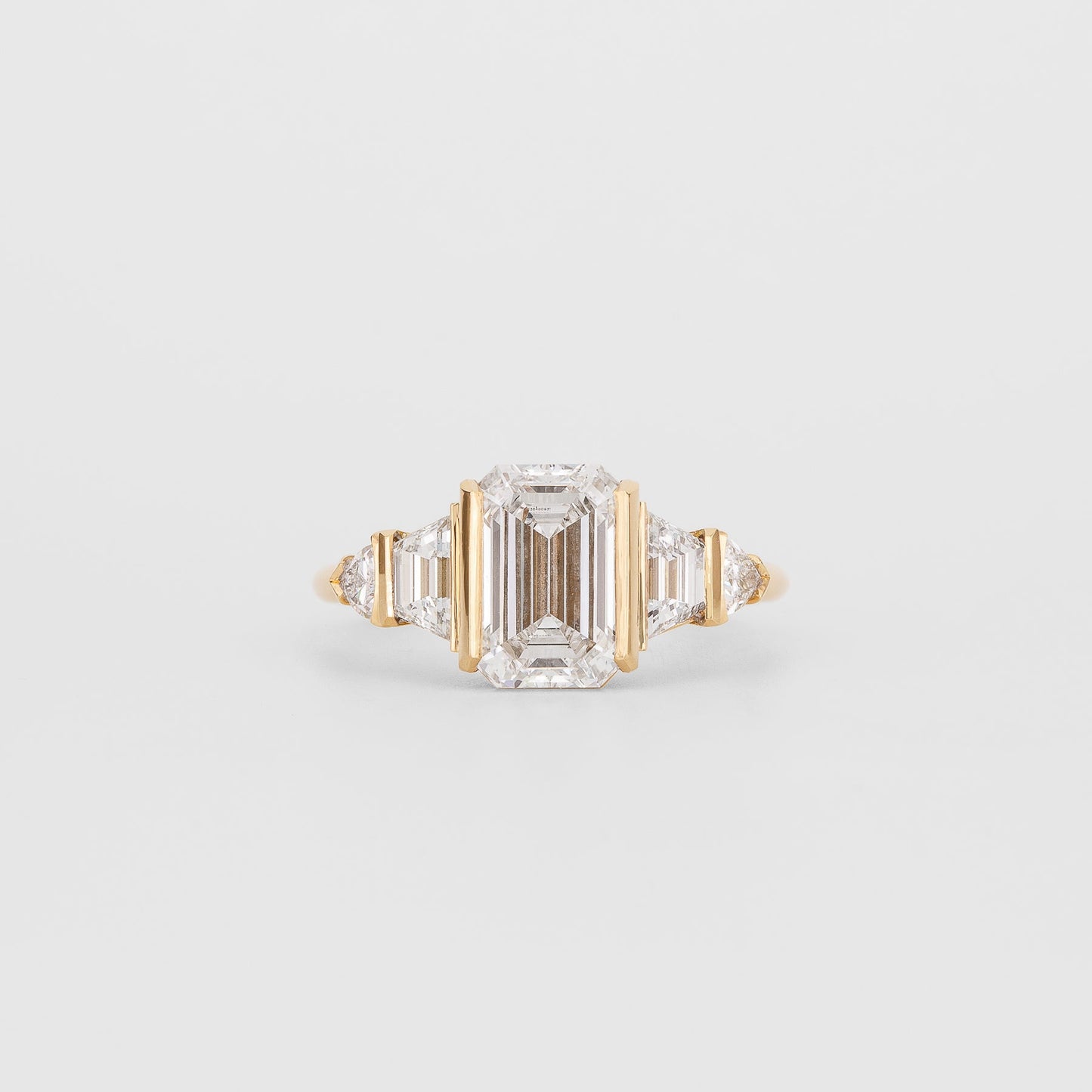 2.31 CT Emerald Cluster Moissanite Engagement Ring