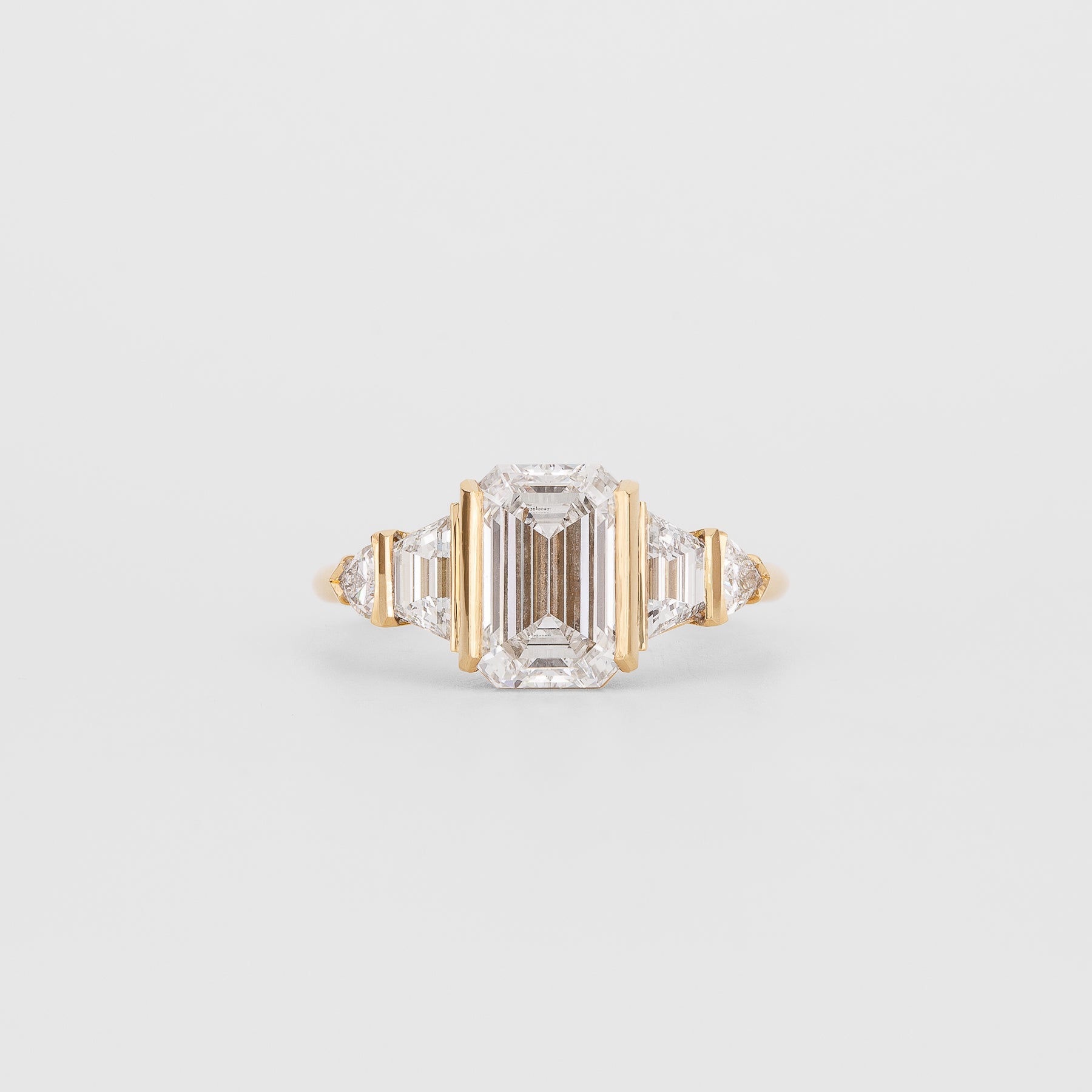 2.31 CT Emerald Cluster Moissanite Engagement Ring