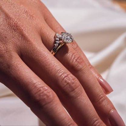 0.34 TCW Pear Curved Moissanite Wedding Band