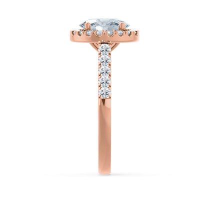 1.5 CT Oval Halo & Pave Moissanite Engagement Ring