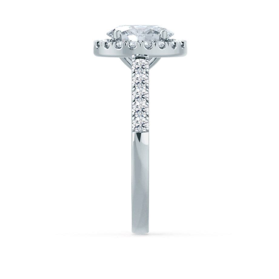 1.5 CT Oval Halo & Pave Moissanite Engagement Ring