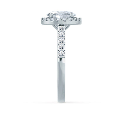 1.5 CT Oval Halo & Pave Moissanite Engagement Ring