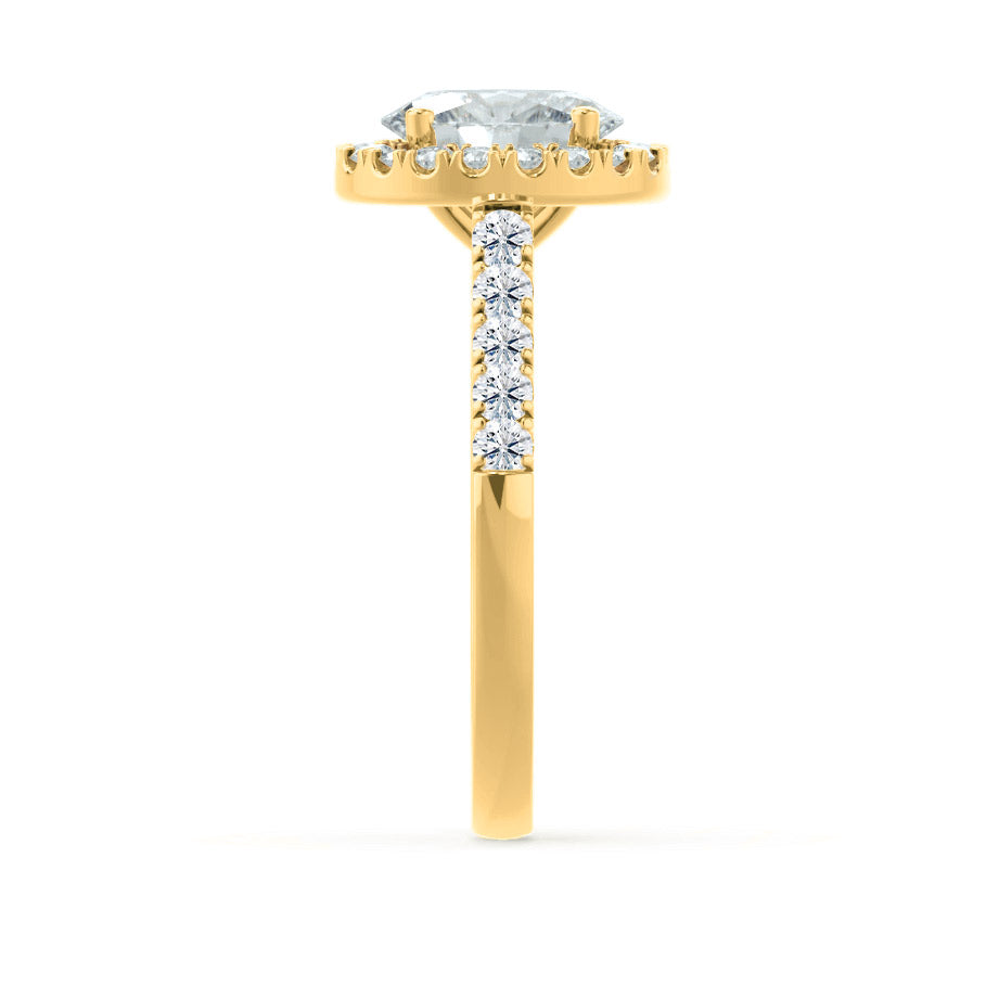 1.5 CT Oval Halo & Pave Moissanite Engagement Ring