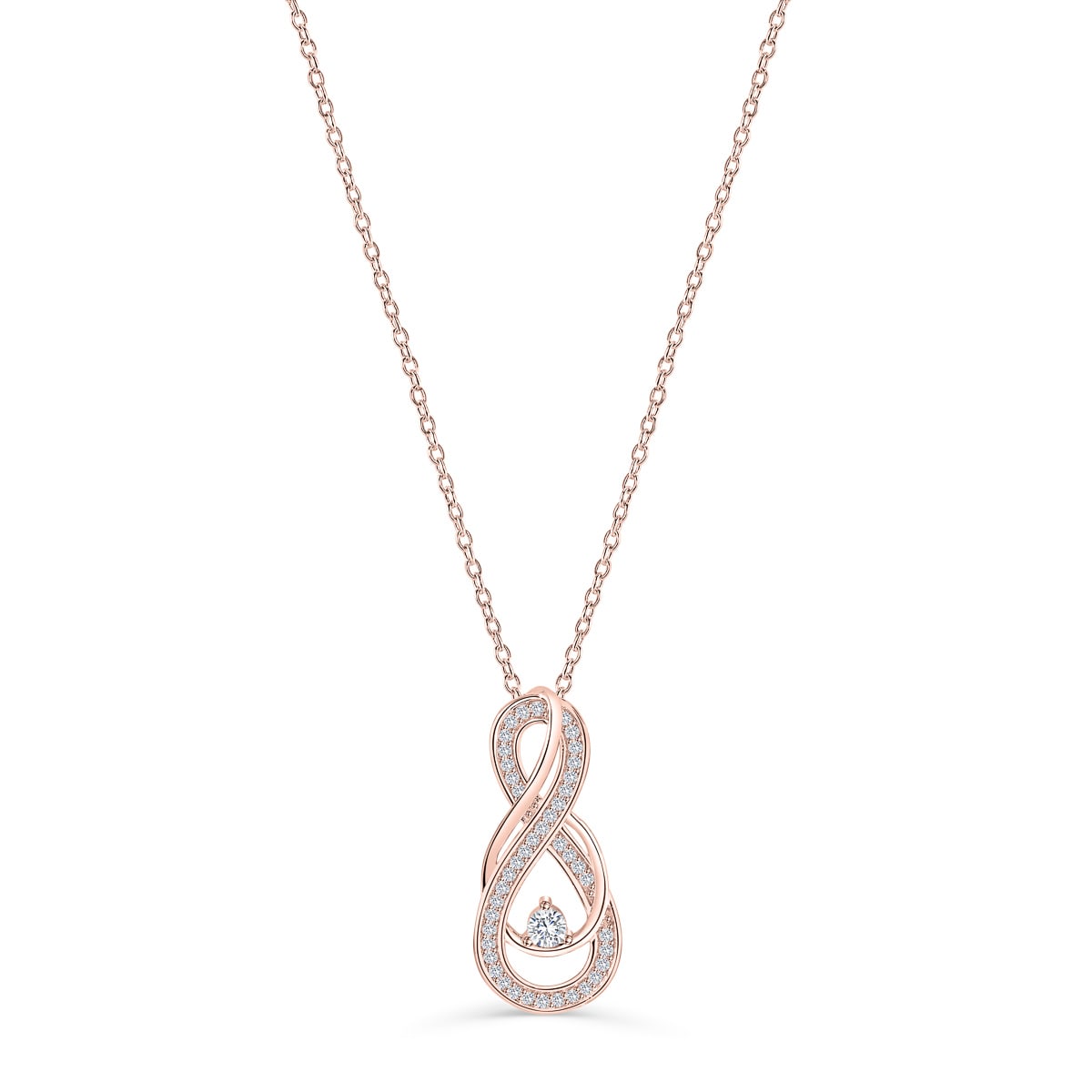 0.50 CT Round Shaped Moissanite Necklace In Infinity Design