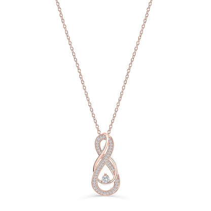 0.50 CT Round Shaped Moissanite Necklace In Infinity Design