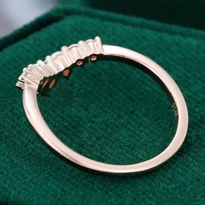 0.27 TCW Pear, Marquise & Round Curved Moissanite Wedding Band