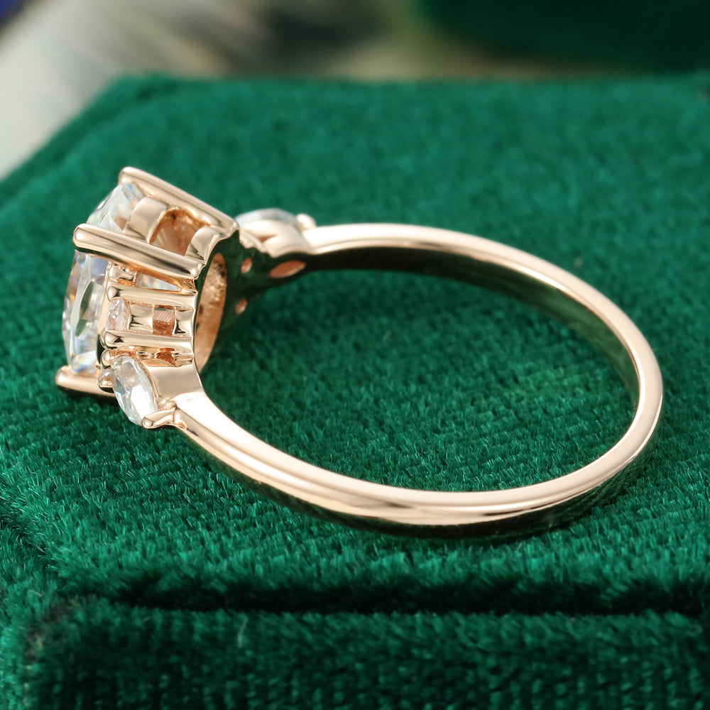 1.33 CT Oval Cluster Moissanite Engagement Ring