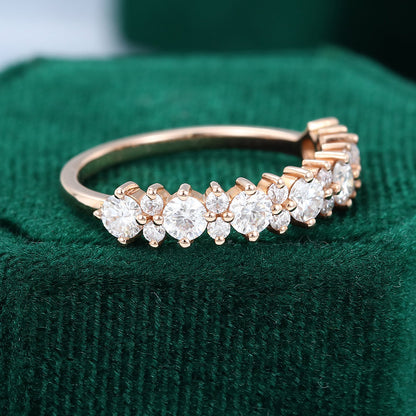 0.65 TCW Round Half Eternity Moissanite Wedding Band