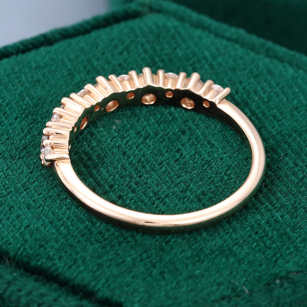 0.46 TCW Round Half Eternity Moissanite Wedding Band