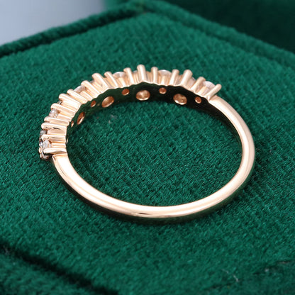 0.46 TCW Round Half Eternity Moissanite Wedding Band