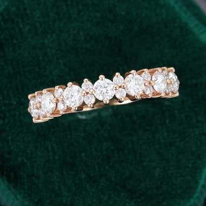 0.65 TCW Round Half Eternity Moissanite Wedding Band