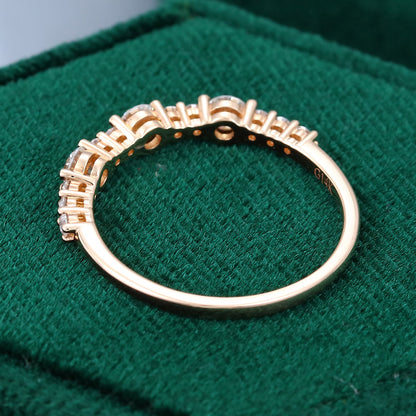 0.65 TCW Round Half Eternity Moissanite Wedding Band