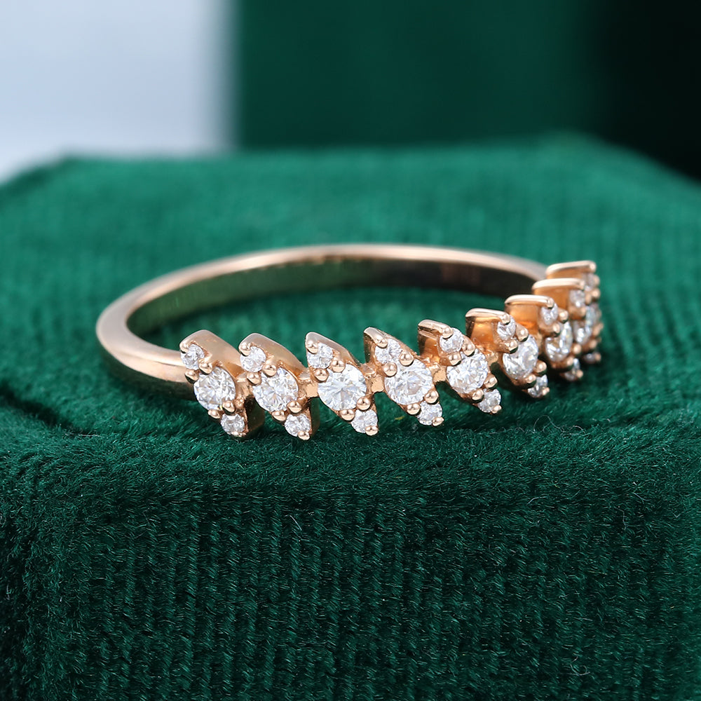 0.3 TCW Round Half Eternity Moissanite Wedding Band