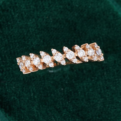 0.3 TCW Round Half Eternity Moissanite Wedding Band