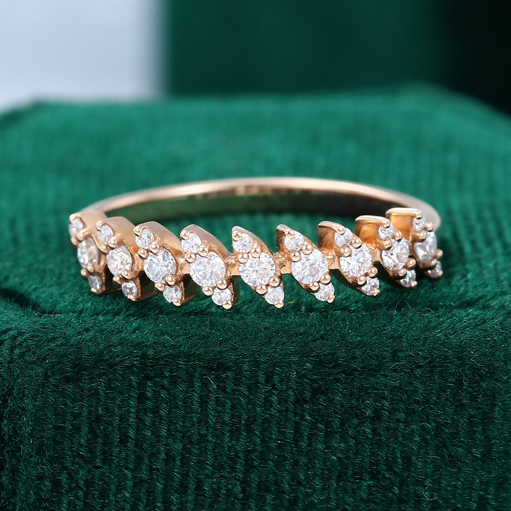 0.3 TCW Round Half Eternity Moissanite Wedding Band