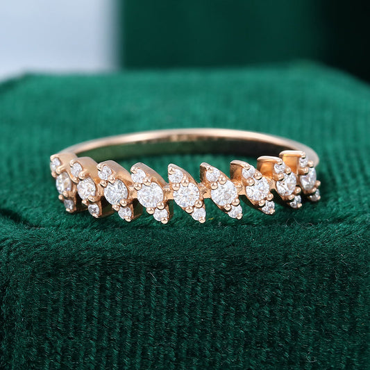 0.3 TCW Round Half Eternity Moissanite Wedding Band