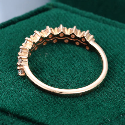 0.46 TCW Round Half Eternity Moissanite Wedding Band