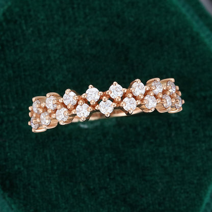0.46 TCW Round Half Eternity Moissanite Wedding Band