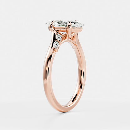 2 CT Marquise Cluster Moissanite Engagement Ring