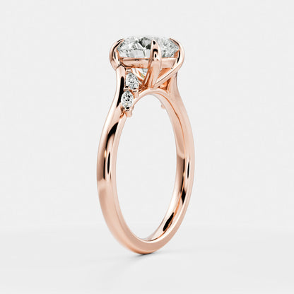 2 CT Round Cluster Moissanite Engagement Ring